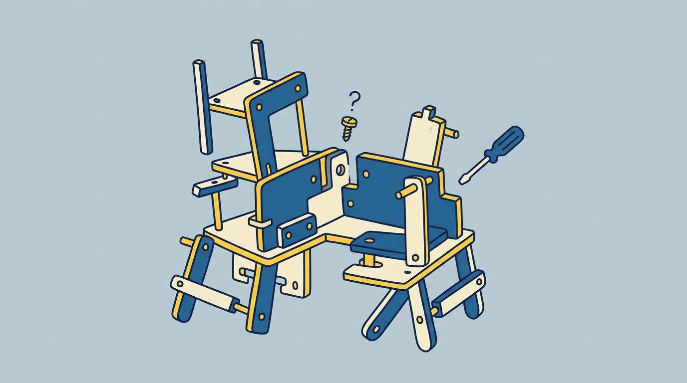 the flat pack cult gathered around an unfinished build